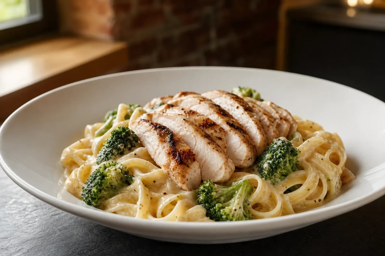 Chicken Alfredo & Broccoli