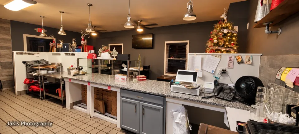 Christmas Counter & Service Area at 2 Brothers Restaurant